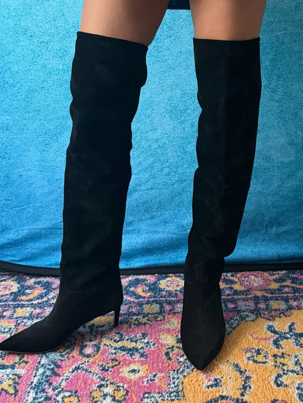 Ulla Johnson black Over-the-Knee Kitten Heel ‘Carolina’ Boots - Women